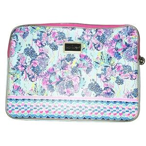 LILLY PULITZER Laptop Sleeve "Beach You To It" Large 16x11 Inches Pink/Blue/Purp